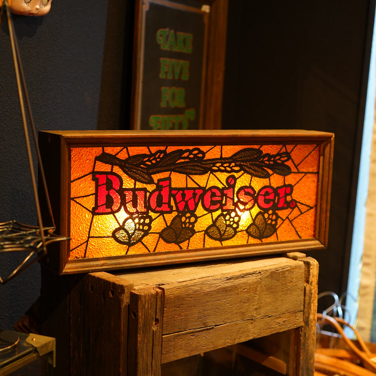 1960's Budweiser ステンドグラス ライトサイン