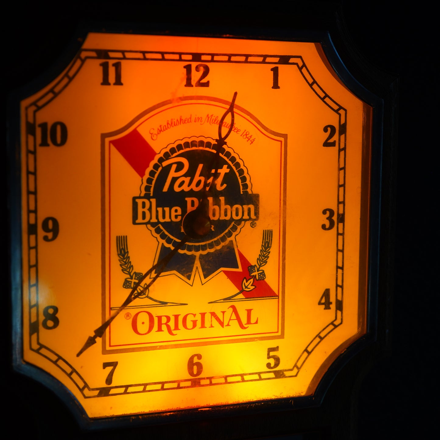 1970's Pabst Blue Ribbon 振り子時計 ライトサイン