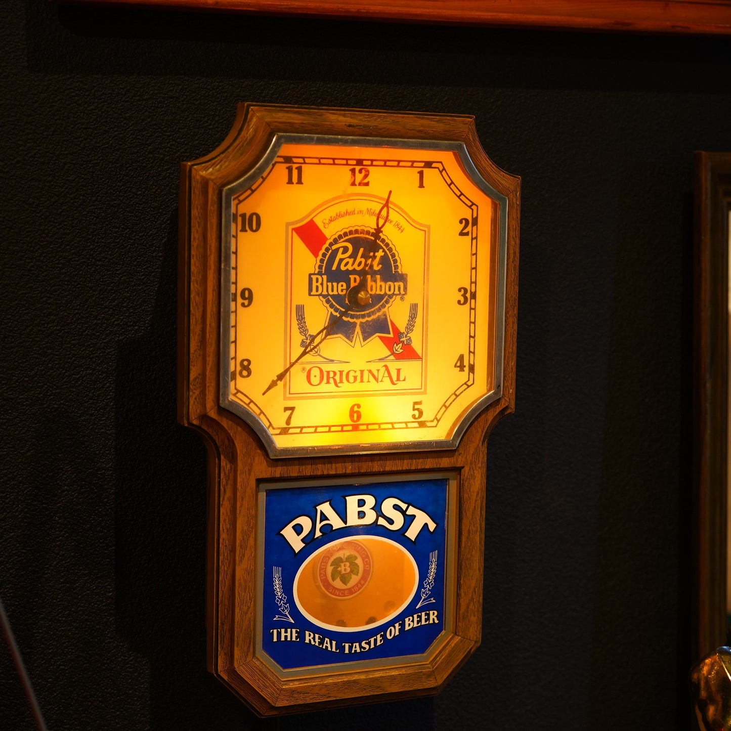 1970's Pabst Blue Ribbon 振り子時計 ライトサイン