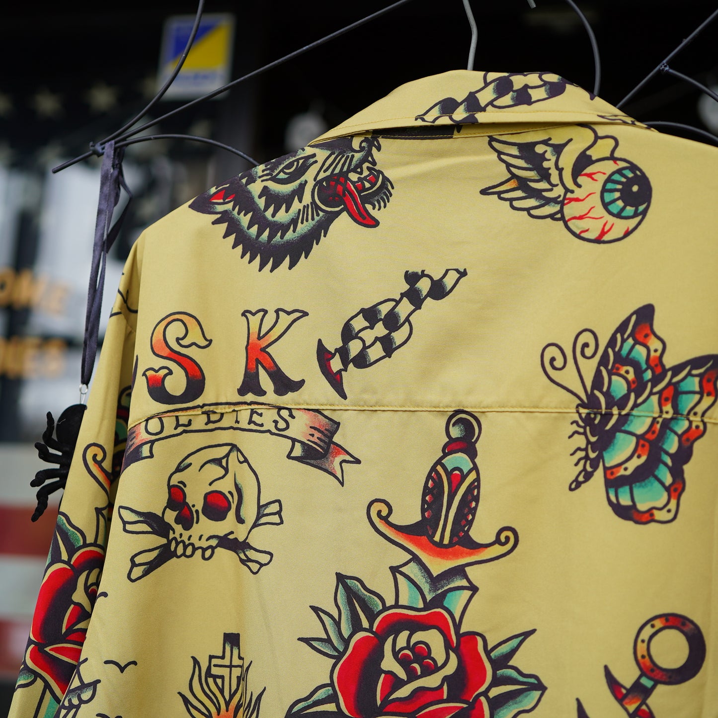 SK OLDIES pattern L/S shirt BLACKSTAR TATTOO JUN