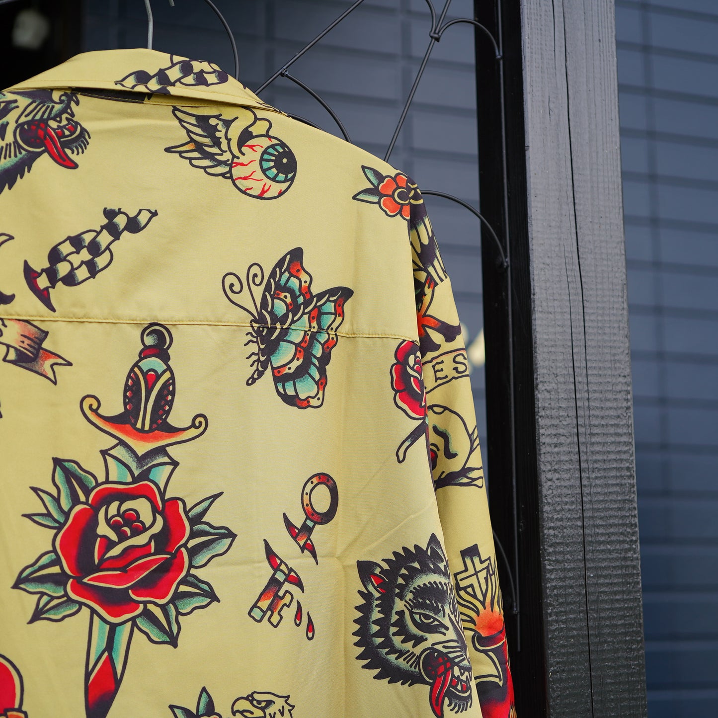 SK OLDIES pattern L/S shirt BLACKSTAR TATTOO JUN