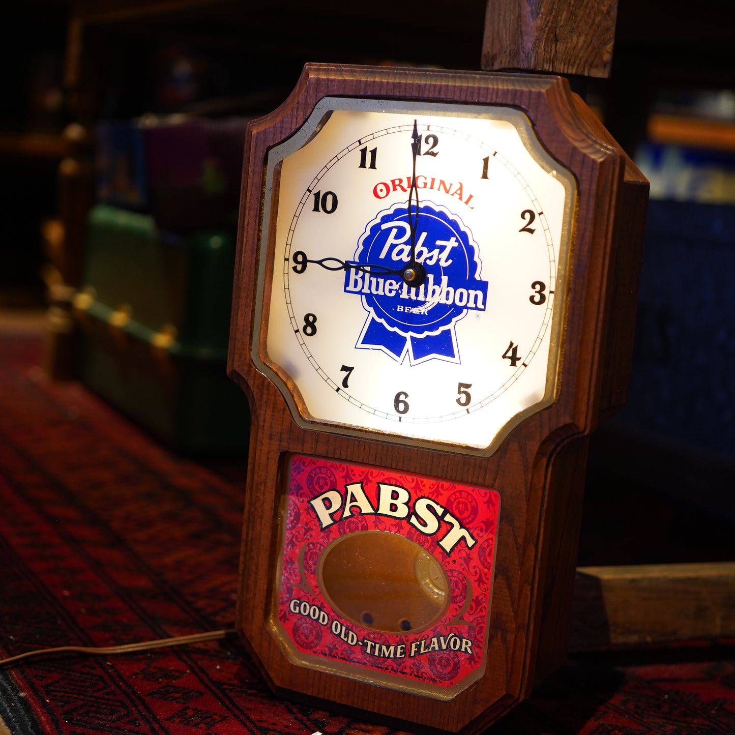 1970's Pabst Blue Ribbon 振り子時計 ライトサイン