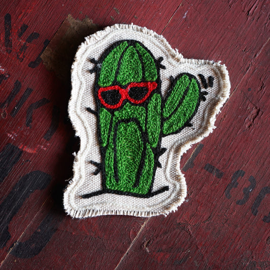 SK OLDIES チェーンステッチパッチ "Funky Cactus"