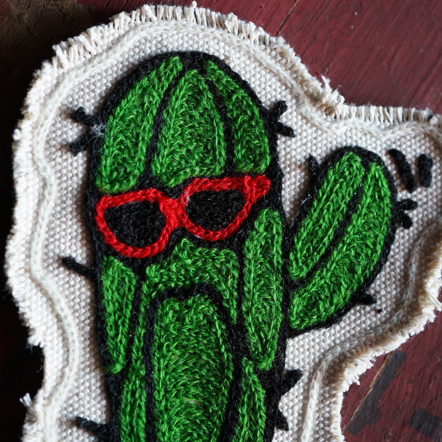 SK OLDIES チェーンステッチパッチ "Funky Cactus"