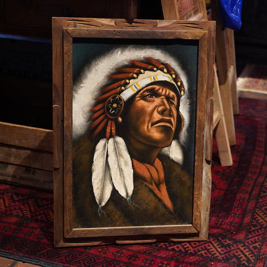 1970's インディアン ベルベットペインティング