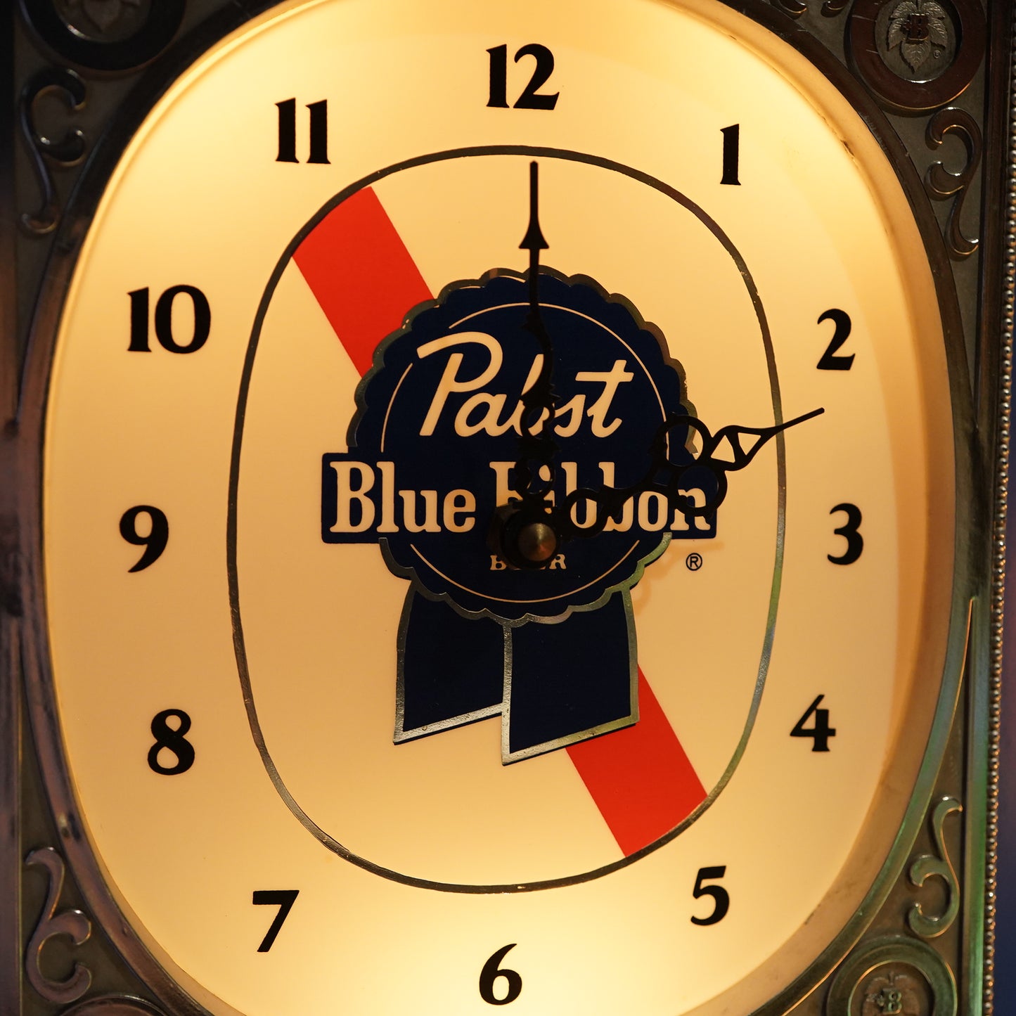 Pabst Blue Ribbon クロックライトサイン