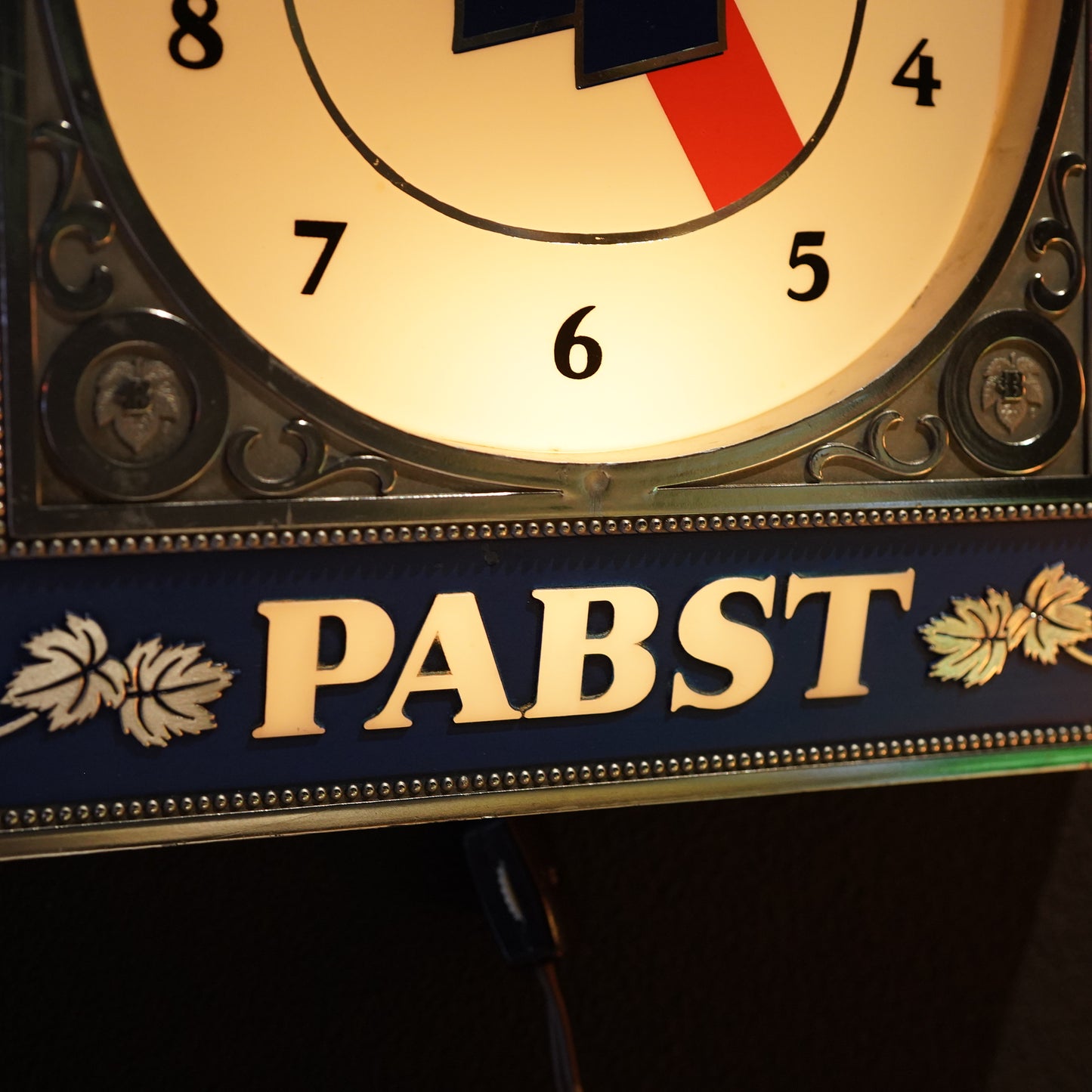 Pabst Blue Ribbon クロックライトサイン