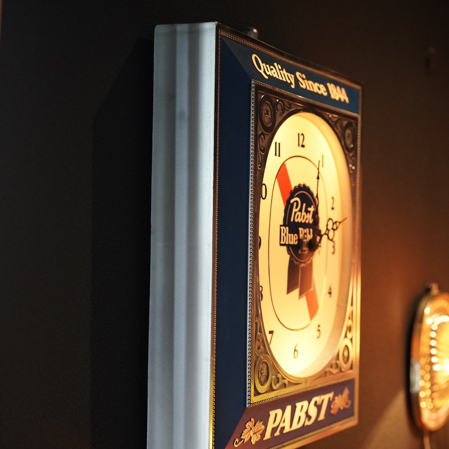 Pabst Blue Ribbon クロックライトサイン