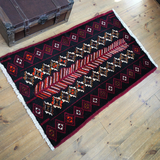 1970's Vintage トライバルラグ BALUCH 110×73 (FA835)
