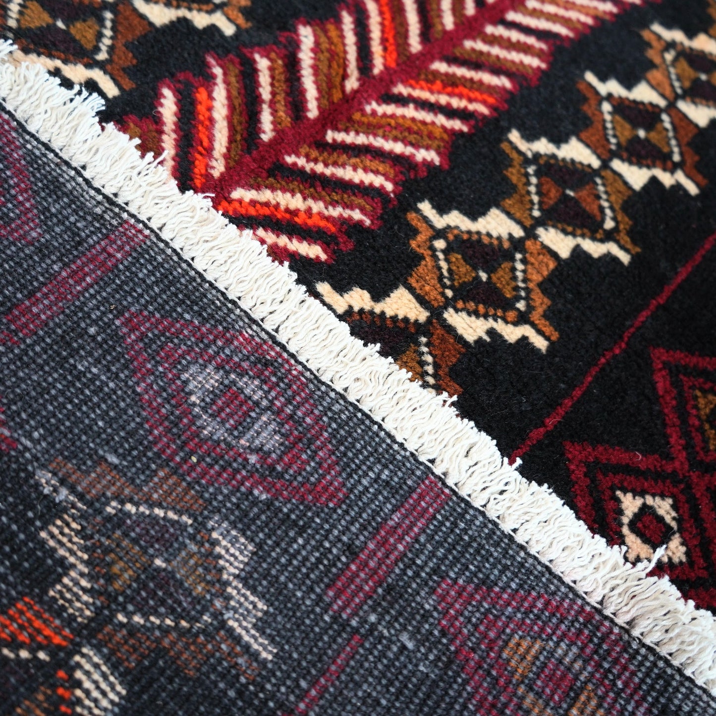 1970's Vintage トライバルラグ BALUCH 110×73 (FA835)