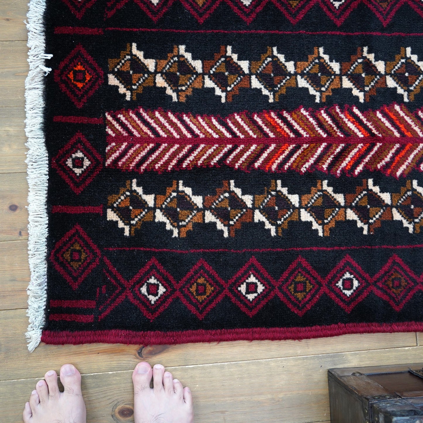1970's Vintage トライバルラグ BALUCH 110×73 (FA835)