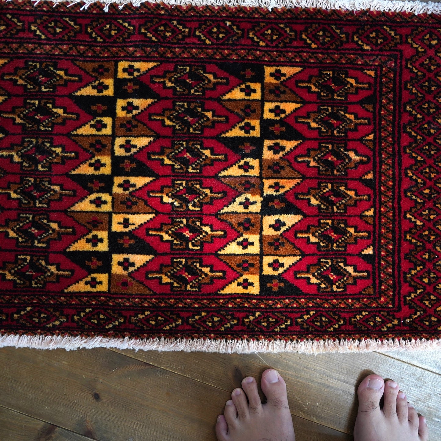 1970's Vintage トライバルラグ BALUCH 100×44 (FA431)