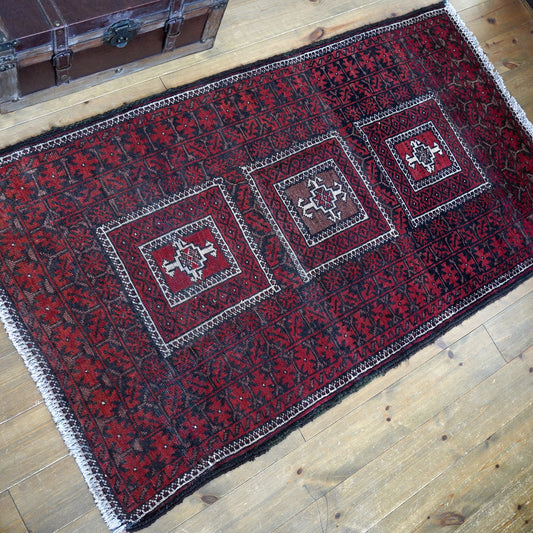 1970's Vintage トライバルラグ BALUCH 145×82 (FA811)