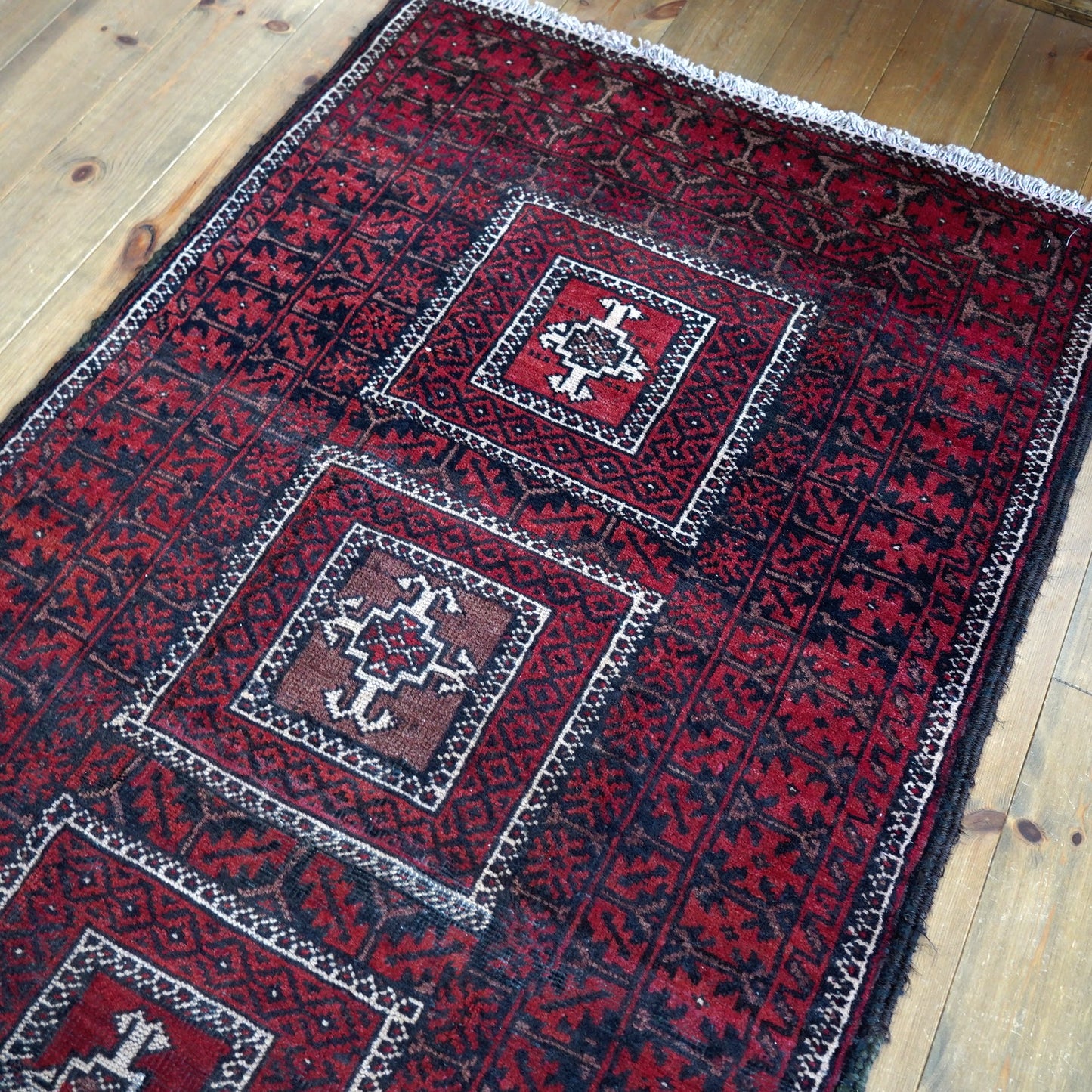 1970's Vintage トライバルラグ BALUCH 145×82 (FA811)