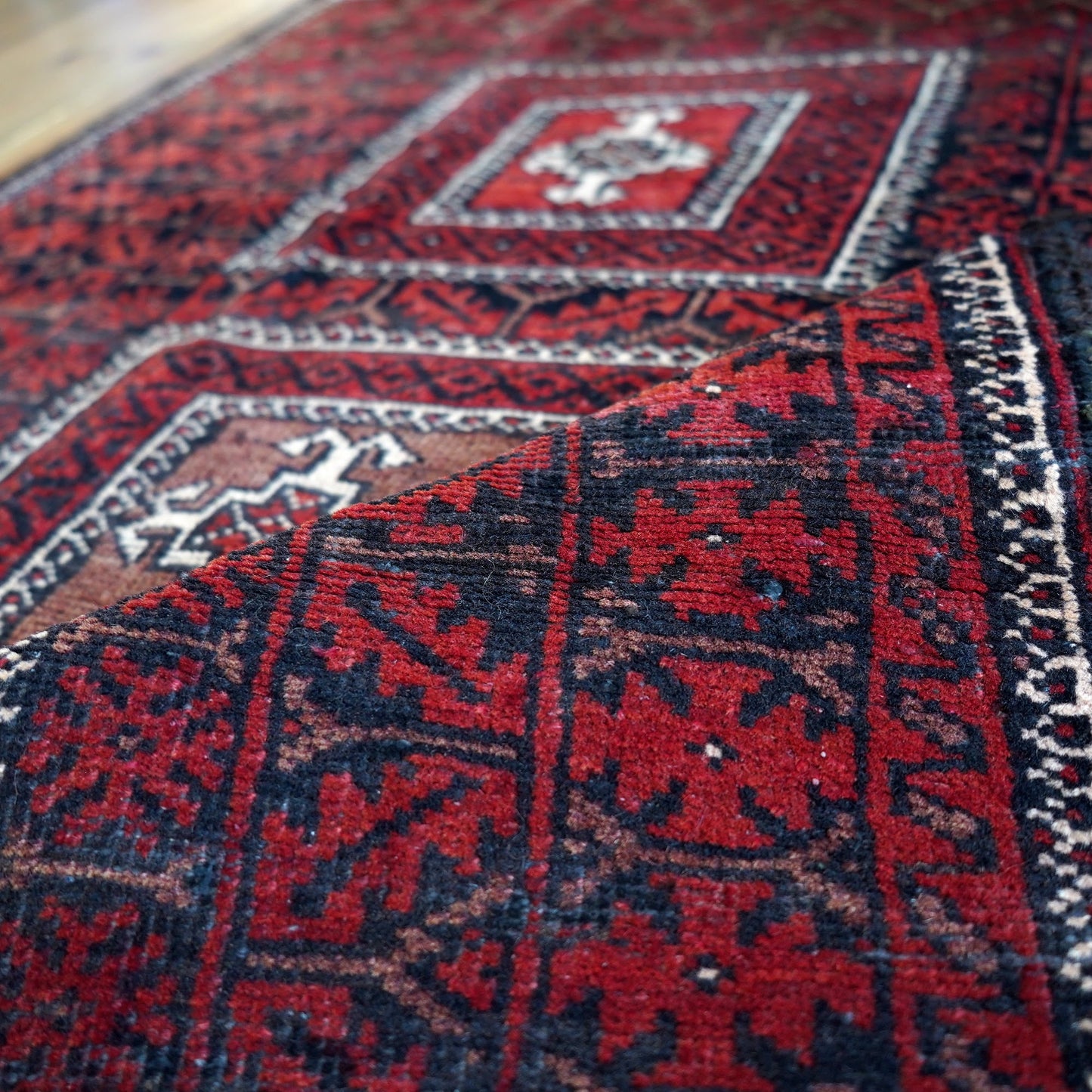 1970's Vintage トライバルラグ BALUCH 145×82 (FA811)