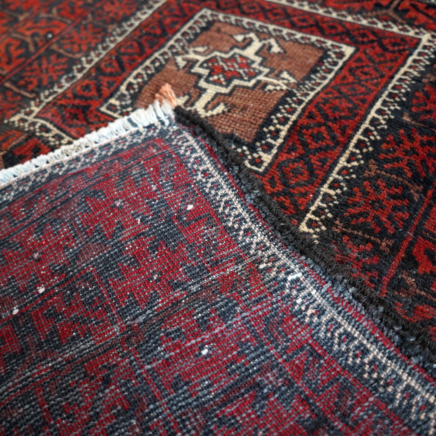 1970's Vintage トライバルラグ BALUCH 145×82 (FA811)