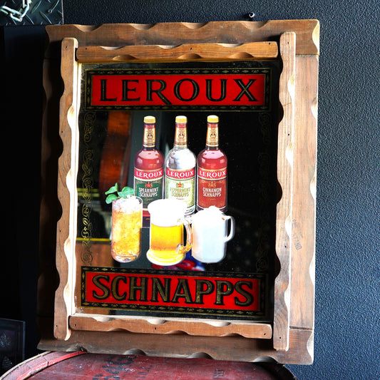 1980's LEROUX SCHNAPPS パブミラー