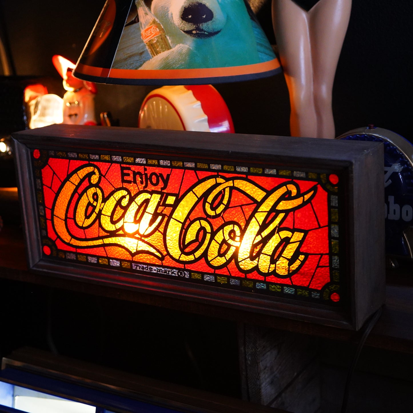 1950~1960's Coca-Cola ステンドグラス ライトサイン
