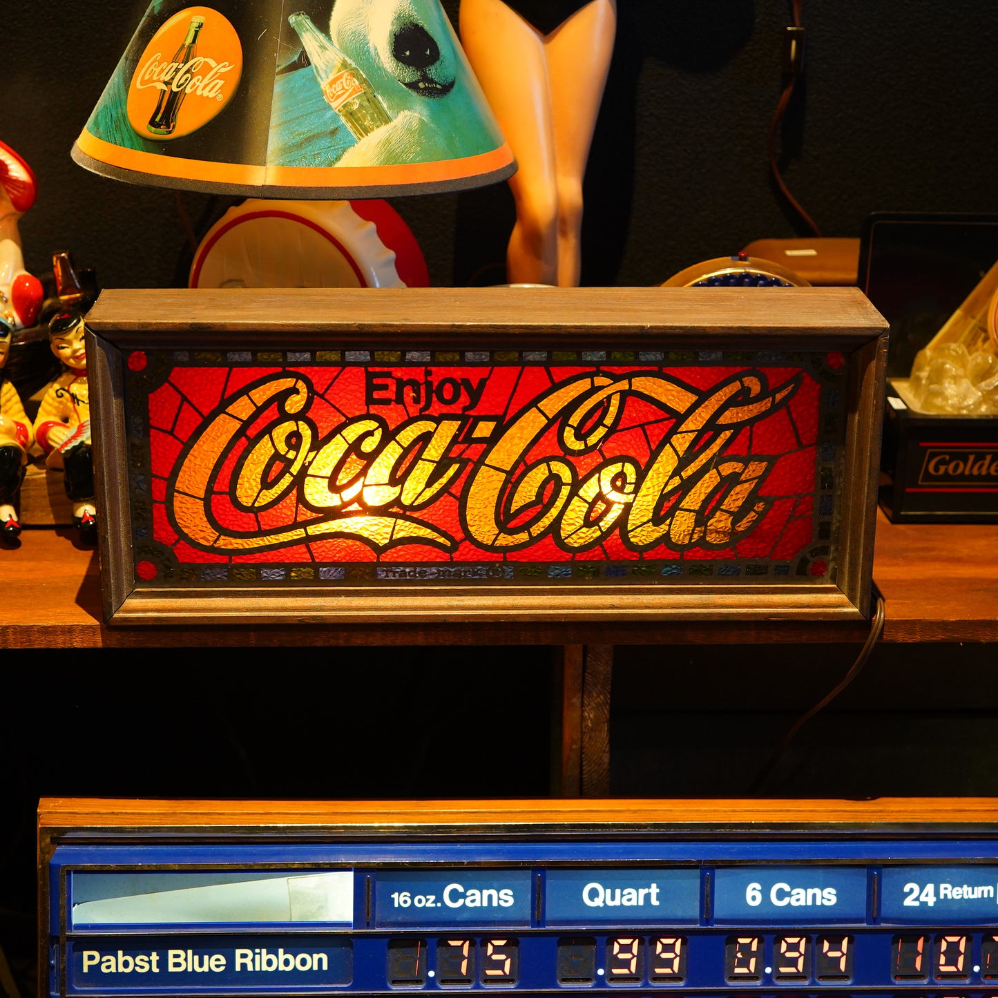 1950~1960's Coca-Cola ステンドグラス ライトサイン