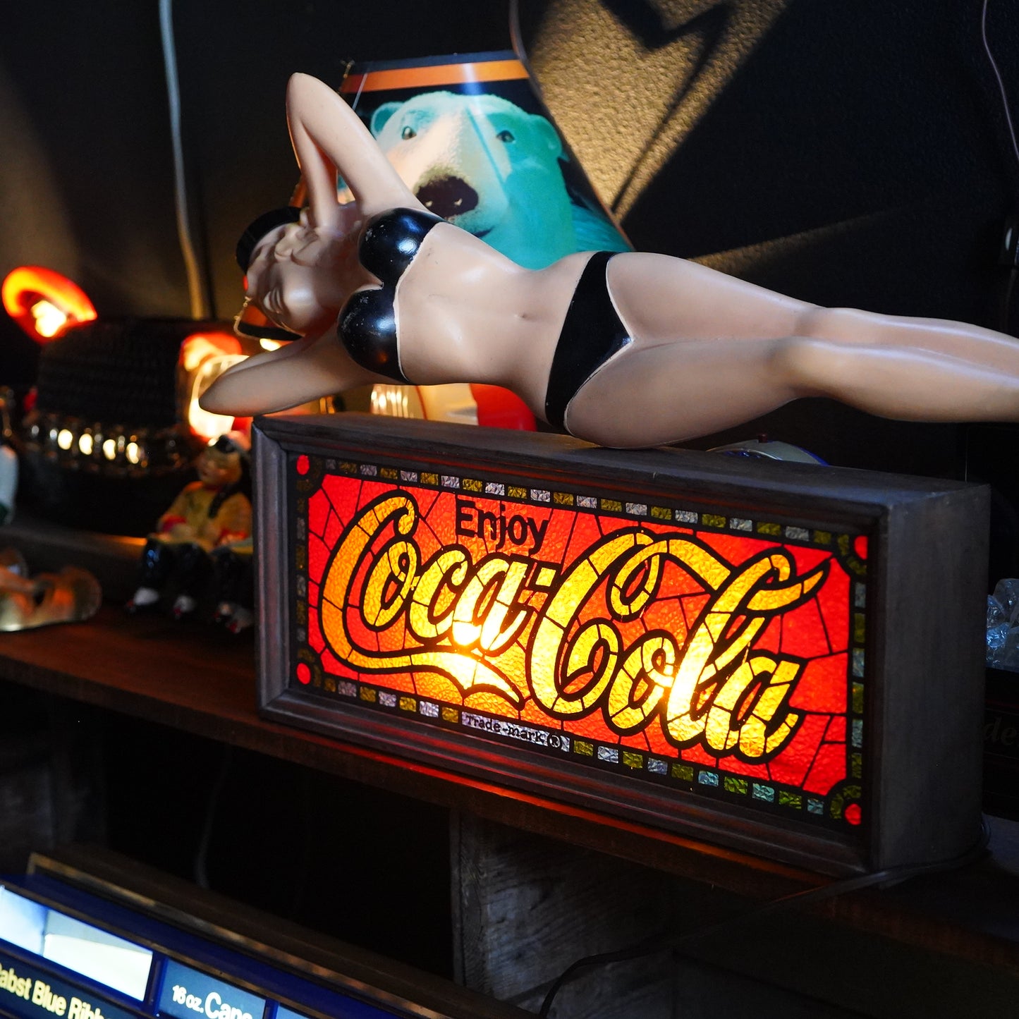 1950~1960's Coca-Cola ステンドグラス ライトサイン