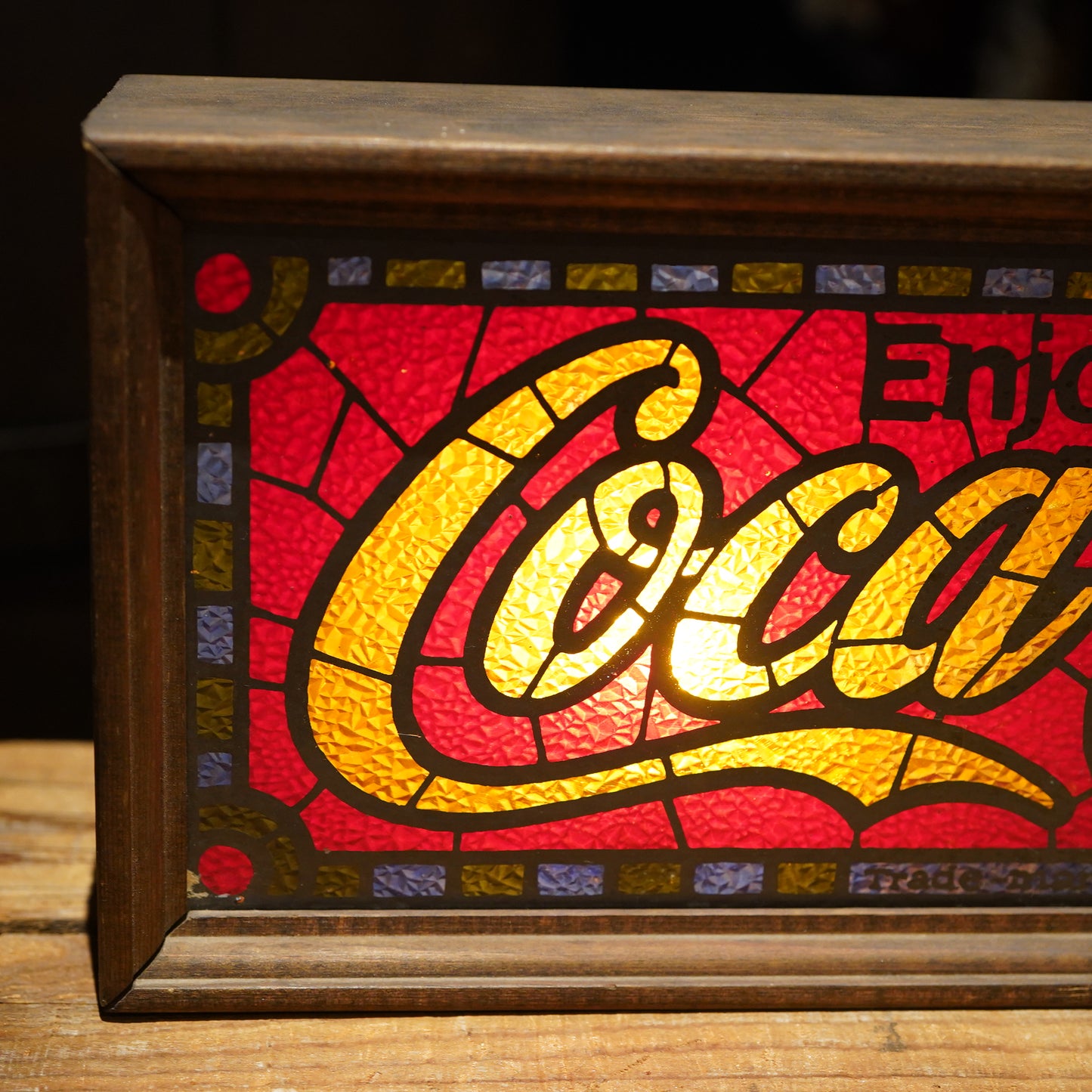 1970's Coca-Cola ステンドグラス ライトサイン