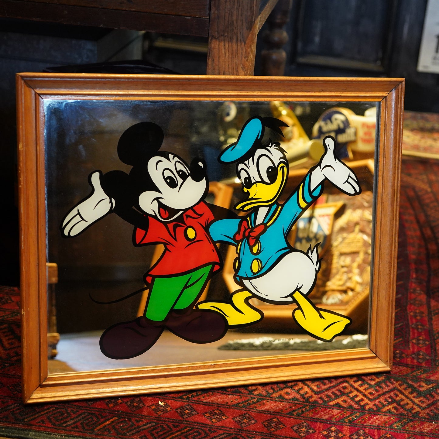 1970's ミッキーマウス&ドナルドダック パブミラー