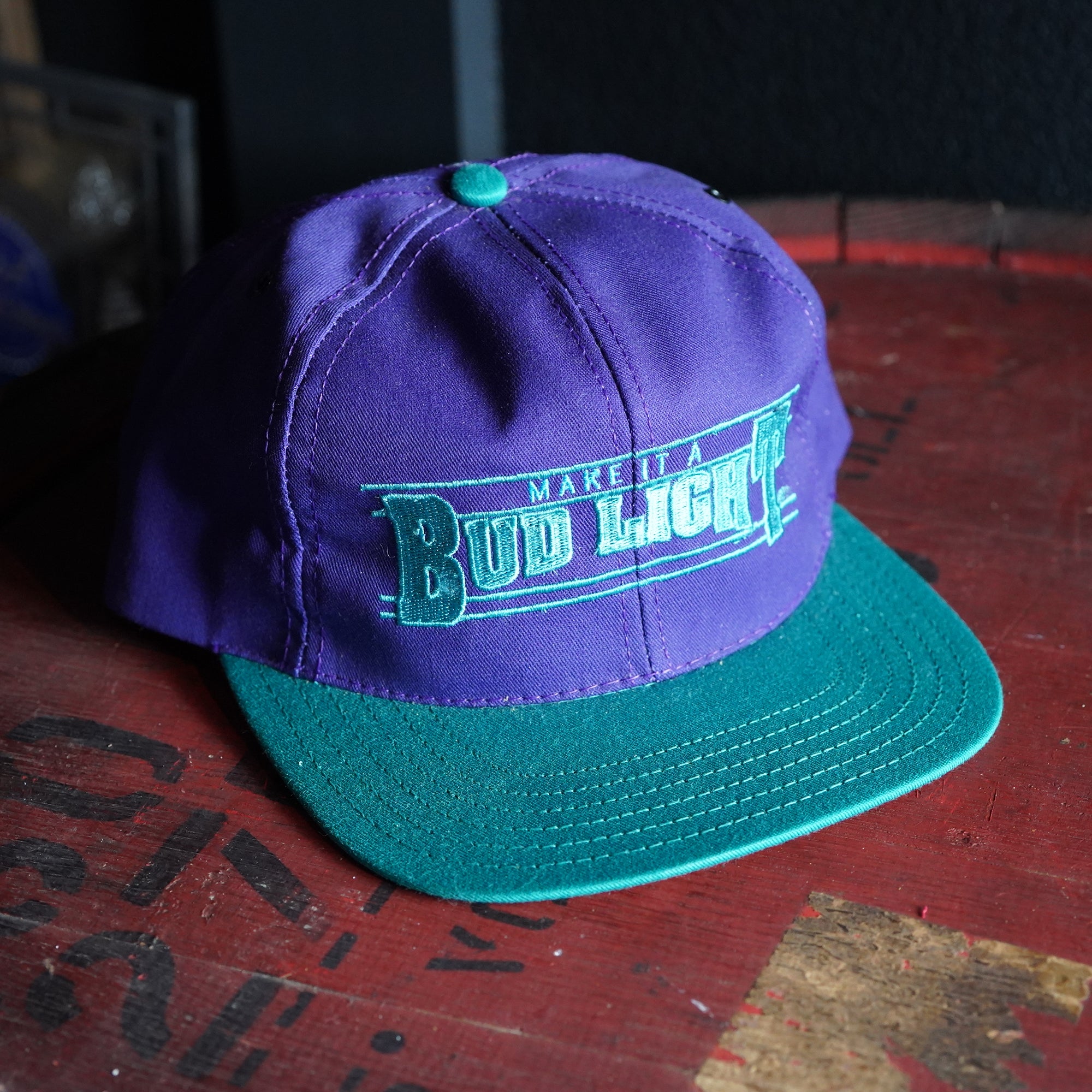 90s USA製 バドワイザー メッシュキャップ コーデュロイ Bud レッド