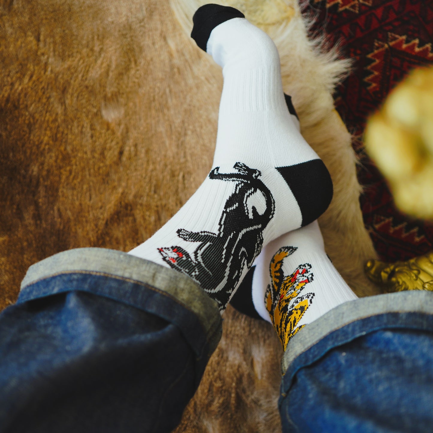 SK OLDIES ソックス "Black Panther&Tiger"