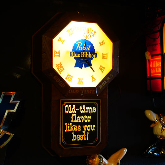 1970's Pabst Blue Ribbon 時計 ライトサイン