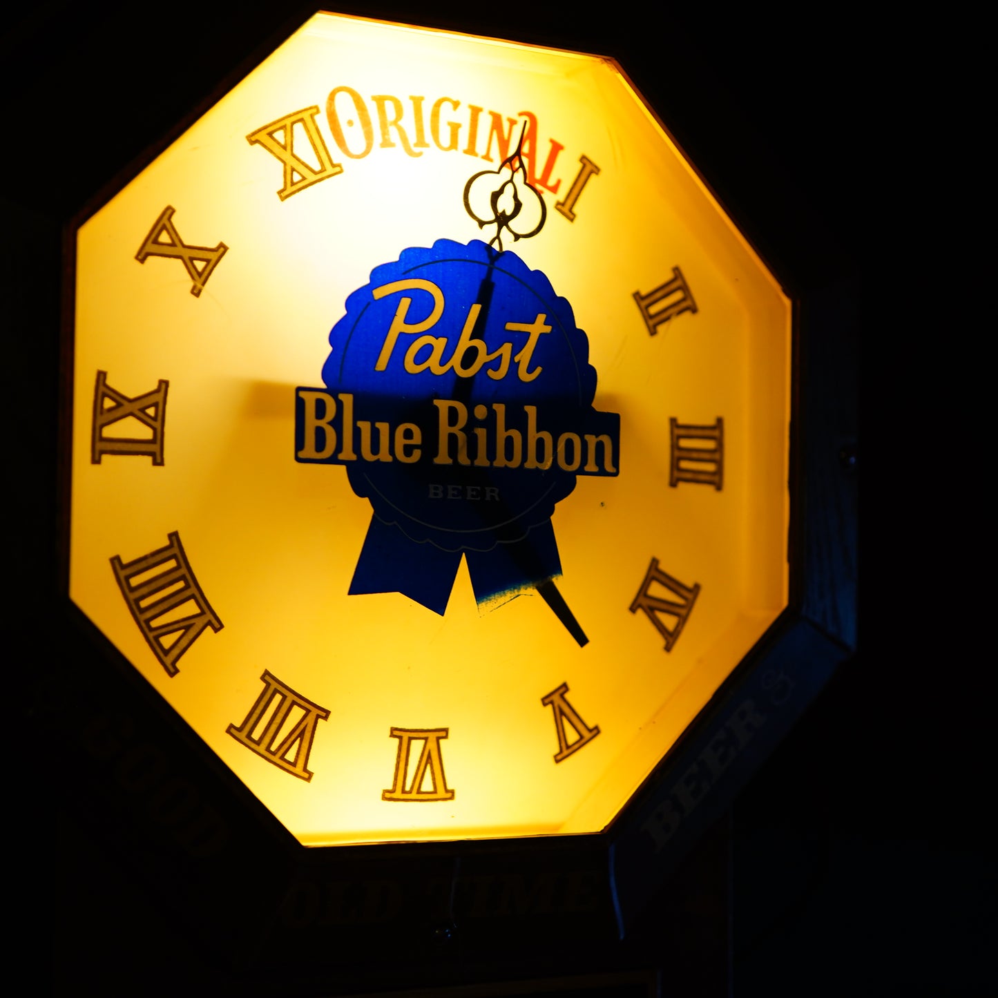 1970's Pabst Blue Ribbon 時計 ライトサイン