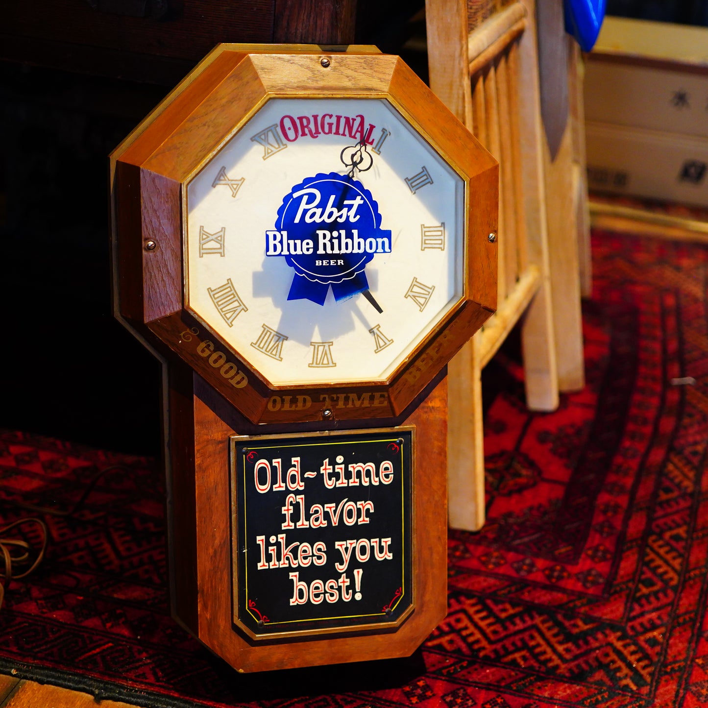 1970's Pabst Blue Ribbon 時計 ライトサイン