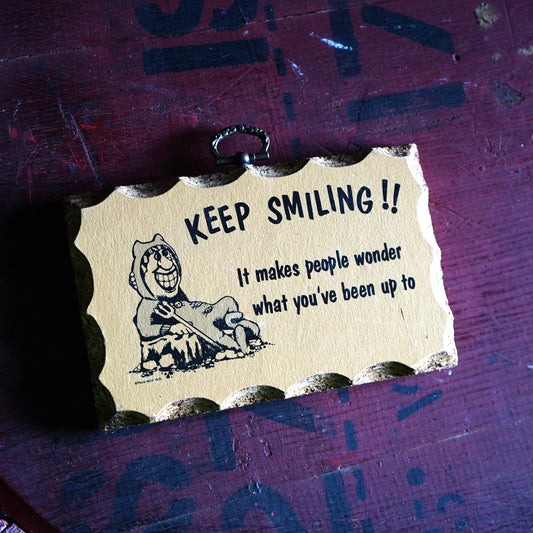1970's PAULA ウッドサイン "Keep Smiling!!"