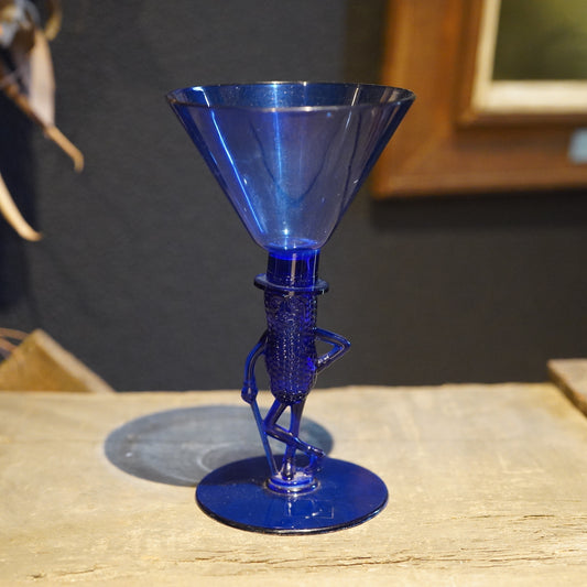 1950~60's Mr.Peanut カクテルグラス ブルー