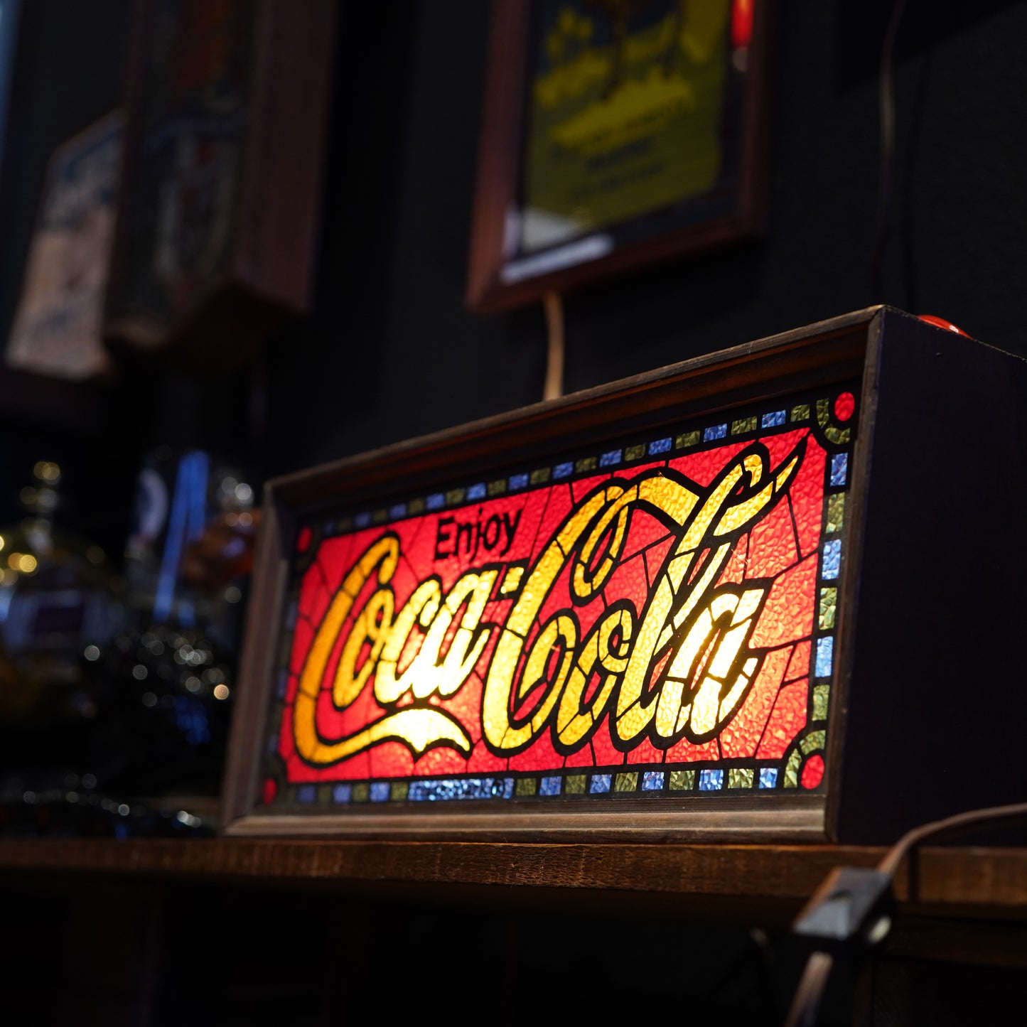 1950~1960's Coca-Cola ステンドグラス ライトサイン