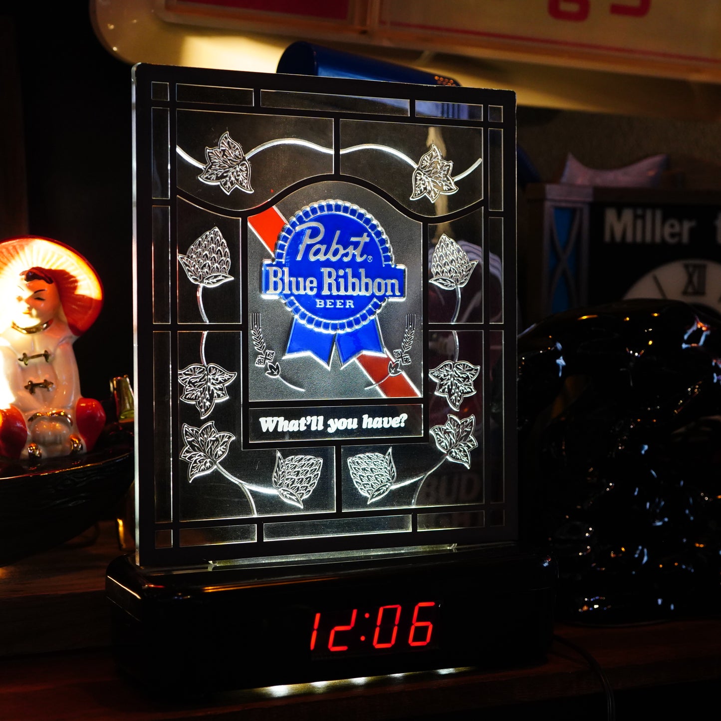 1980's PABST BLUE RIBBON デジタルクロックライトサイン