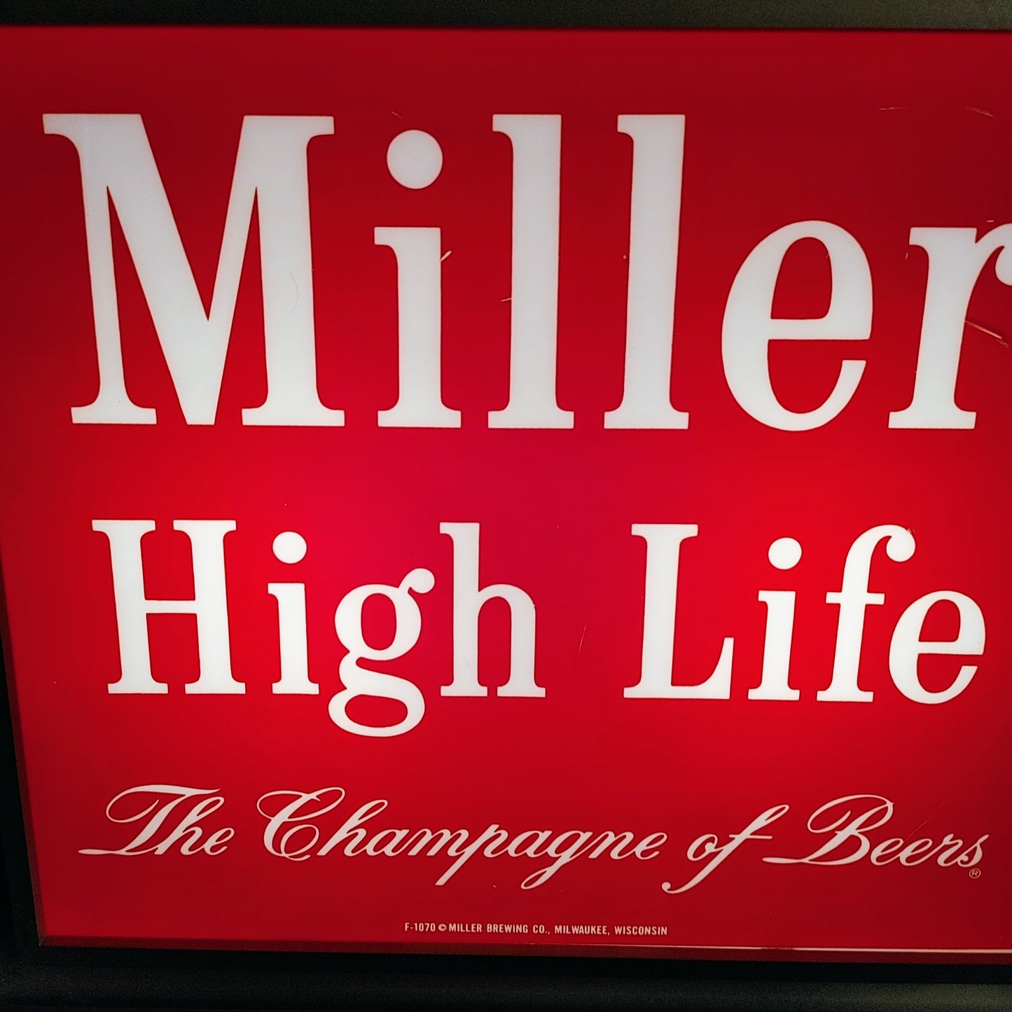 1980's MILLER HIGH LIFE ライトサイン