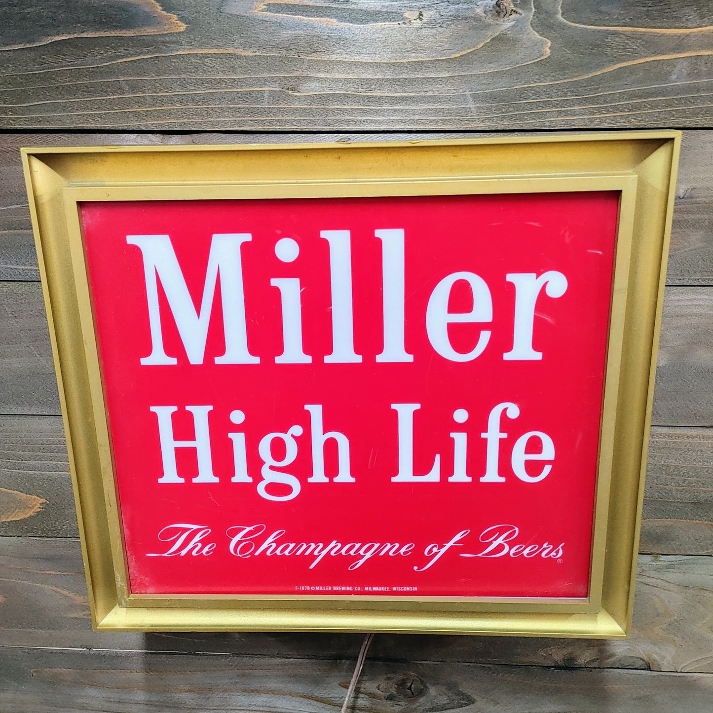 1980's MILLER HIGH LIFE ライトサイン