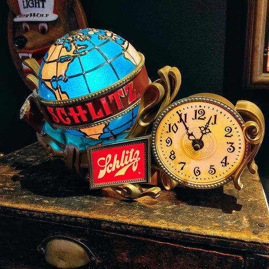 1976年製 SCHLITZ クロックライトサイン