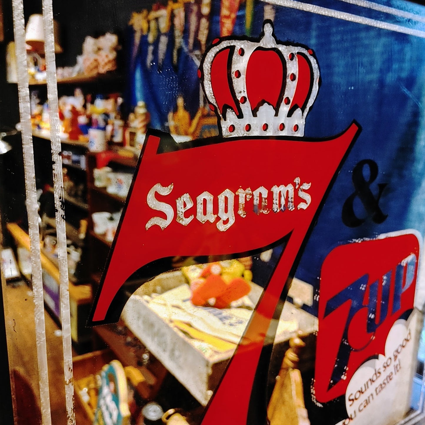1980's Seagram's 7 And 7up パブミラー