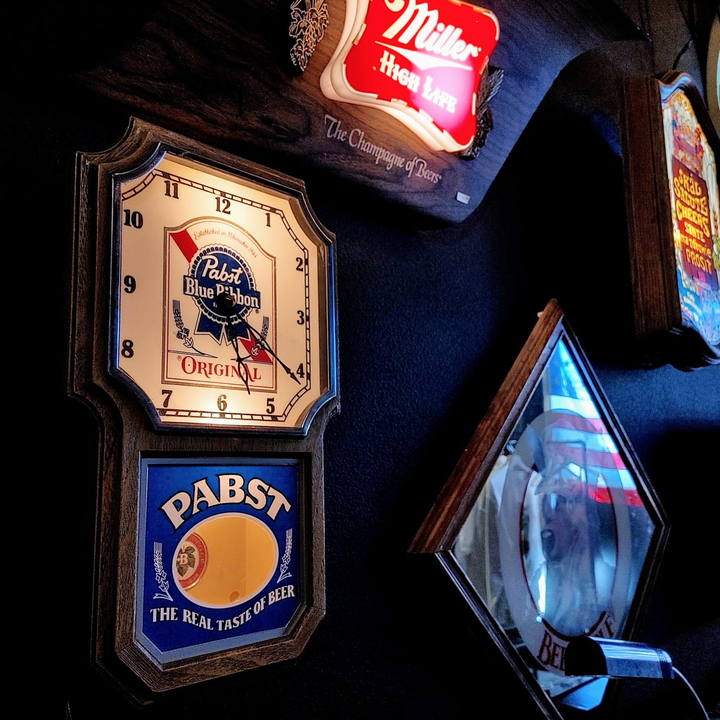 1970's Pabst Blue Ribbon 振り子時計 ライトサイン