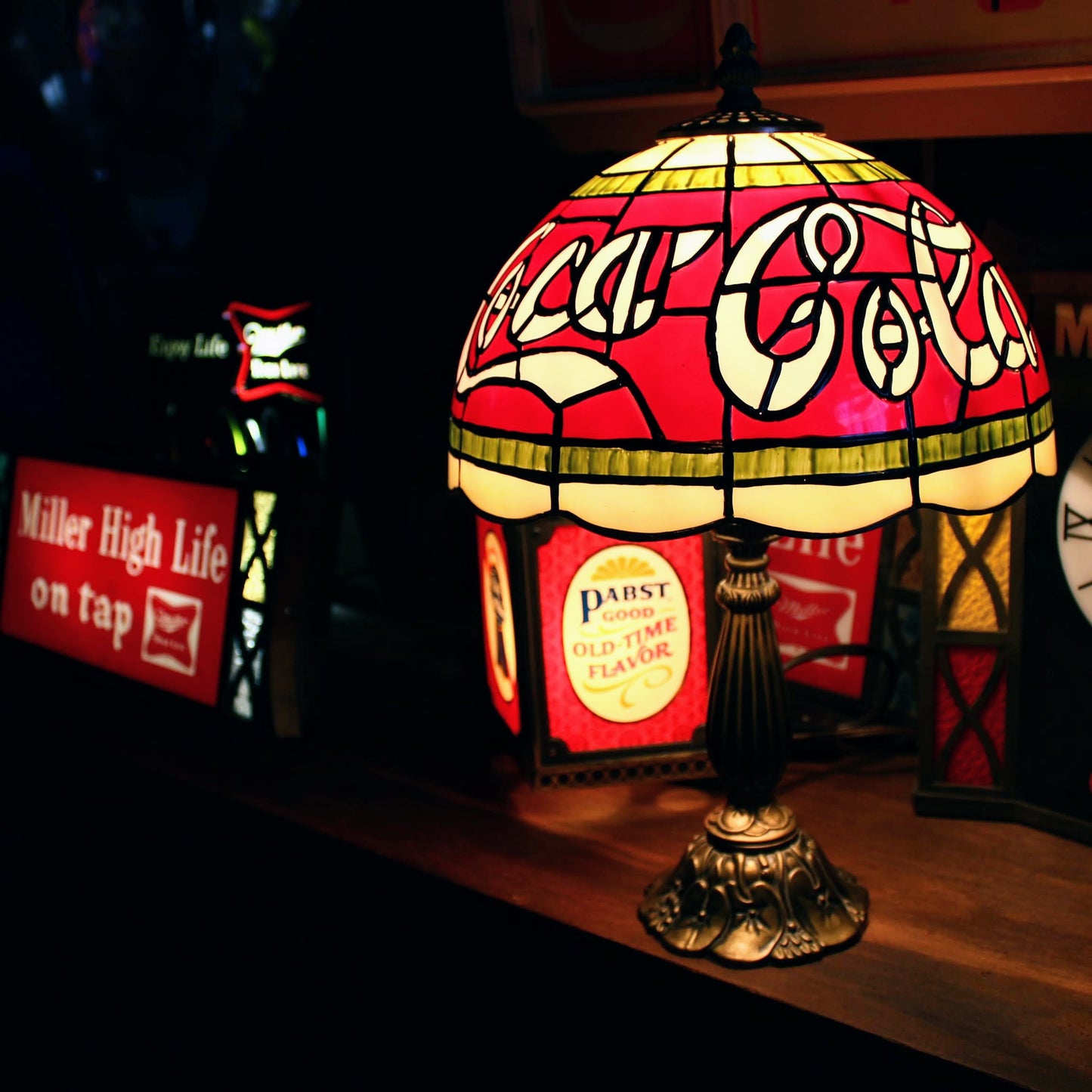 Coca-Cola ステンドグラス デスクランプ