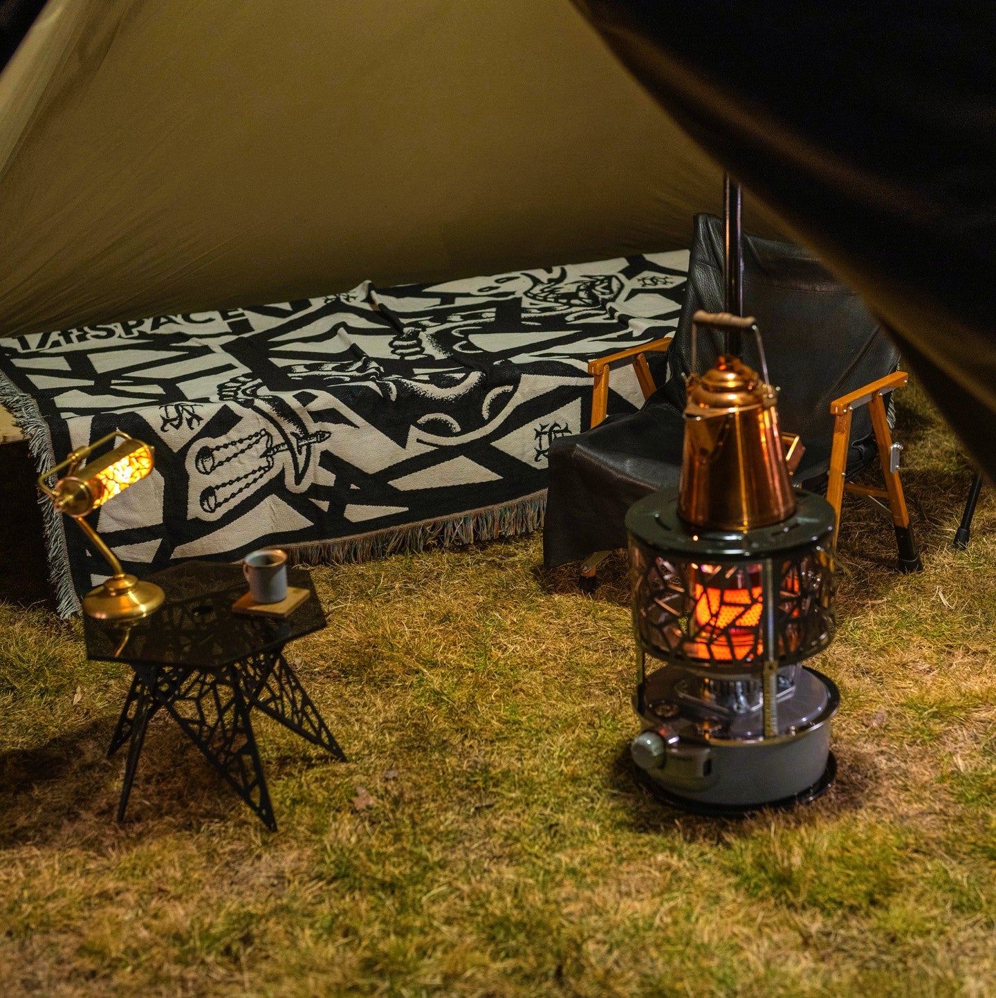 1/f SPACE × SK OLDIES "SERPENT WAVE RUG" マルチラグ