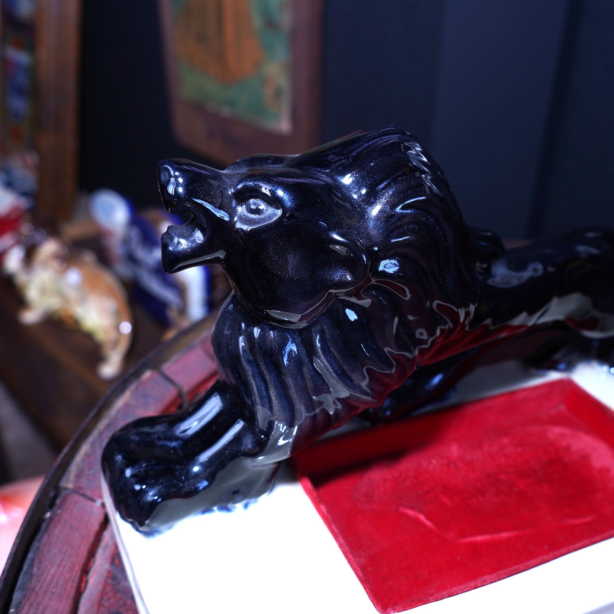 くまごろう様8【1955】スフィア台座 ライオン顔 黒 1950's McCoy Pottery ライオン ドレッサーキャディ – SK OLDIES