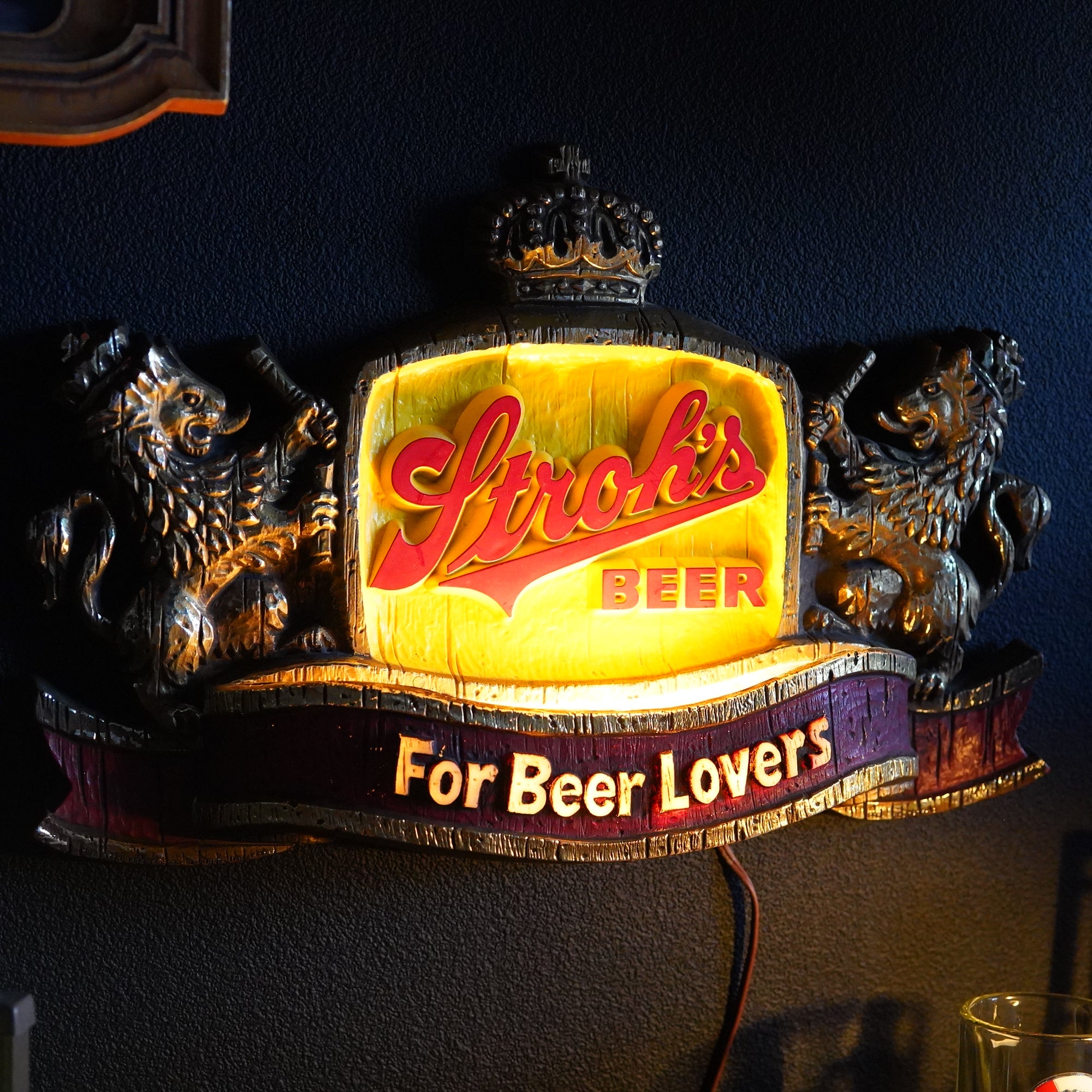 1980's Stroh's BEER ライトサイン