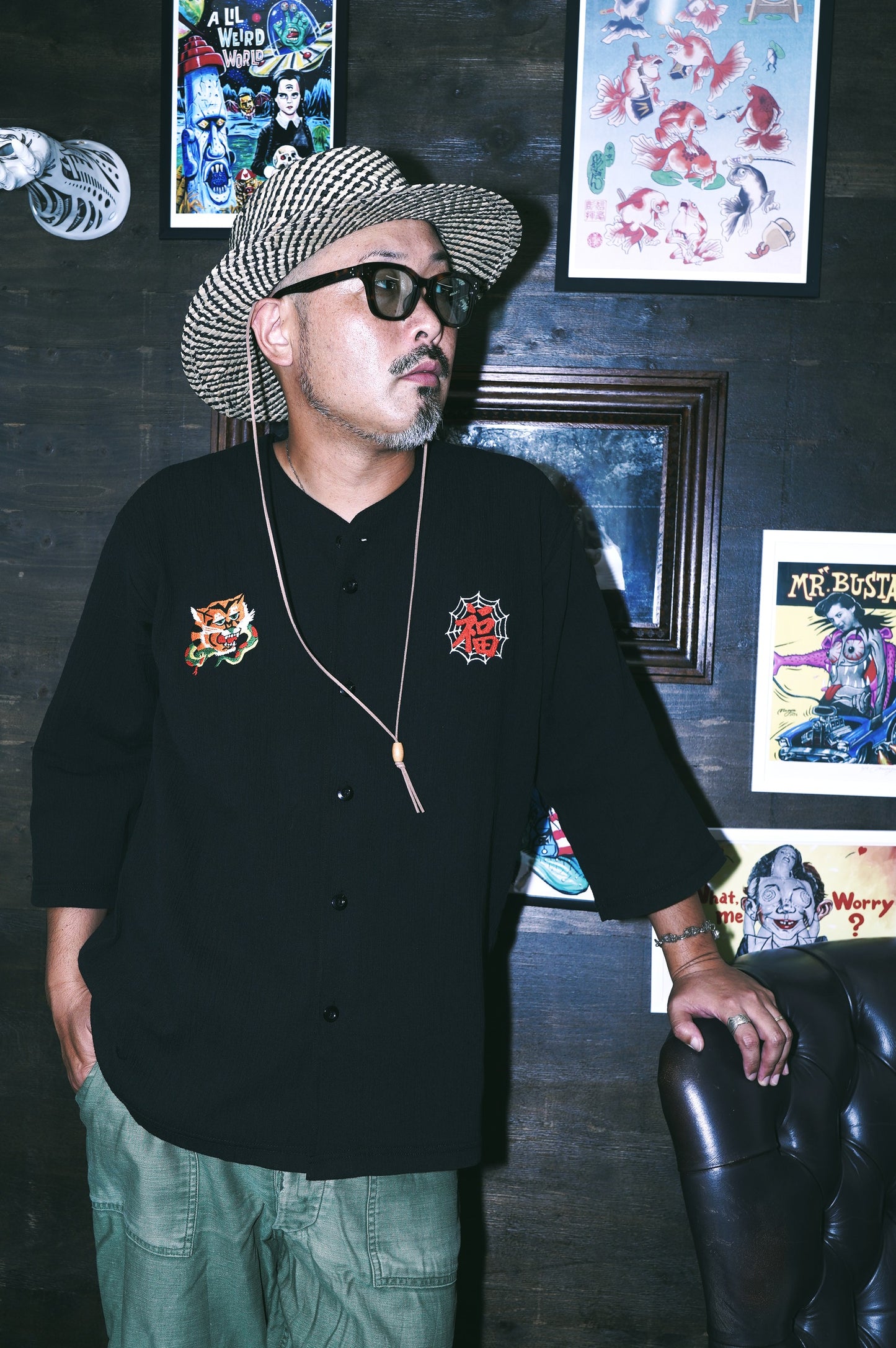 SK OLDIES 鯉口シャツ "FUKU"
