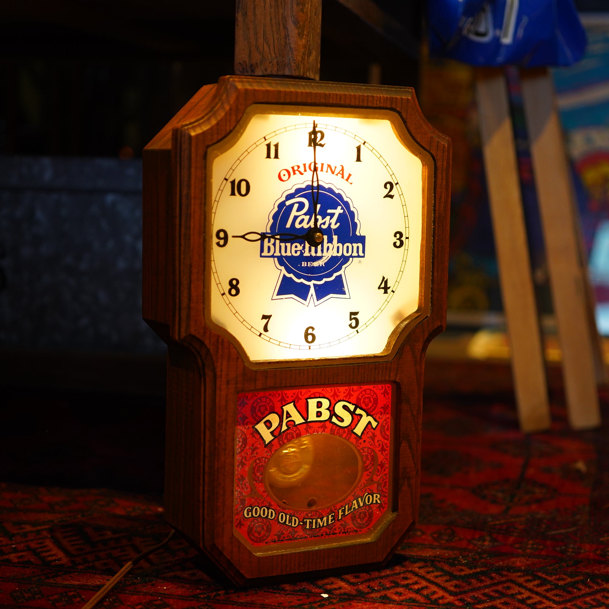 1970's Pabst Blue Ribbon 振り子時計 ライトサイン