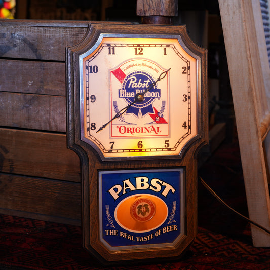 1970's Pabst Blue Ribbon 振り子時計 ライトサイン