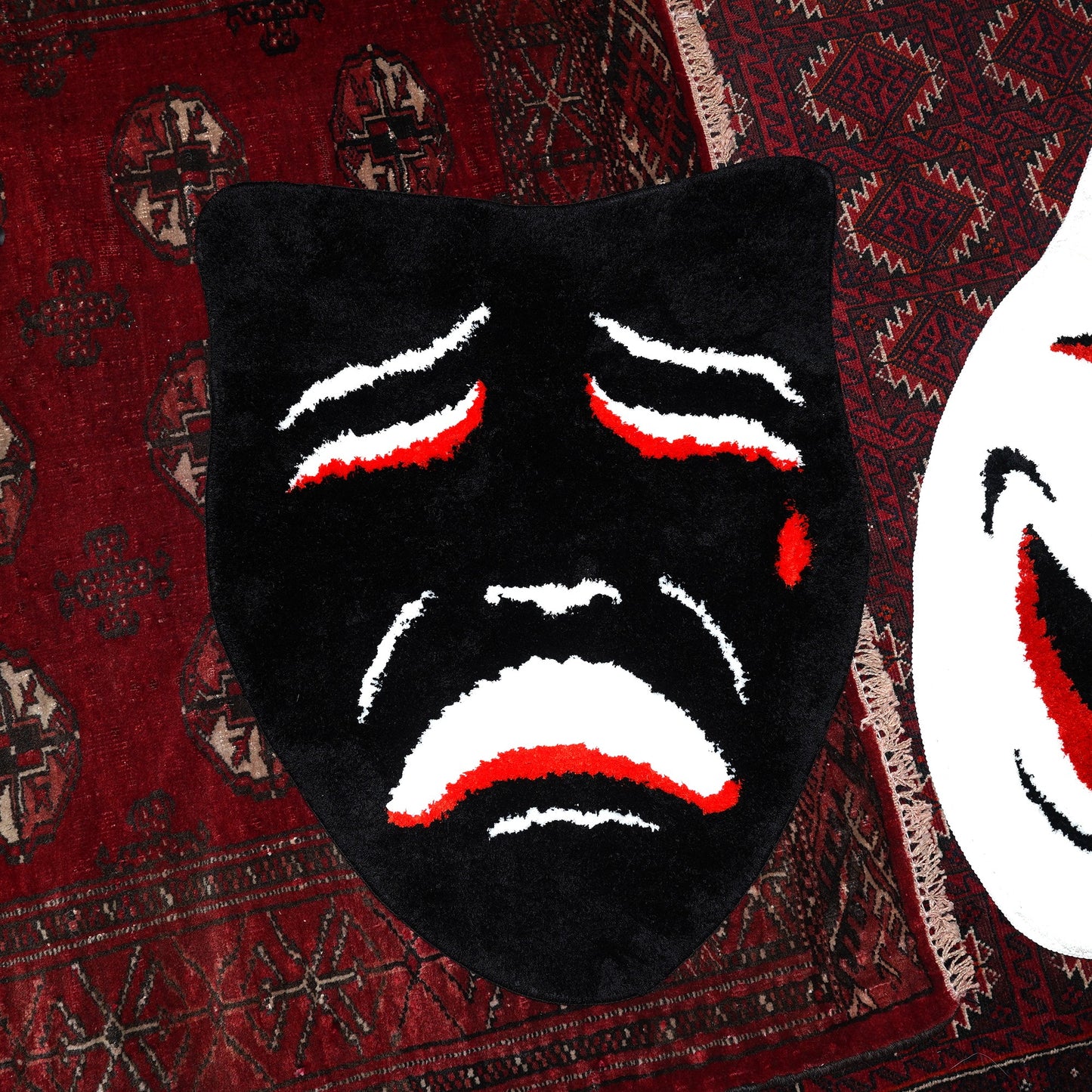 ※予約 SK OLDIES ラグマット “comedy&tragedy”Set of 2 ※9月中旬発送予定