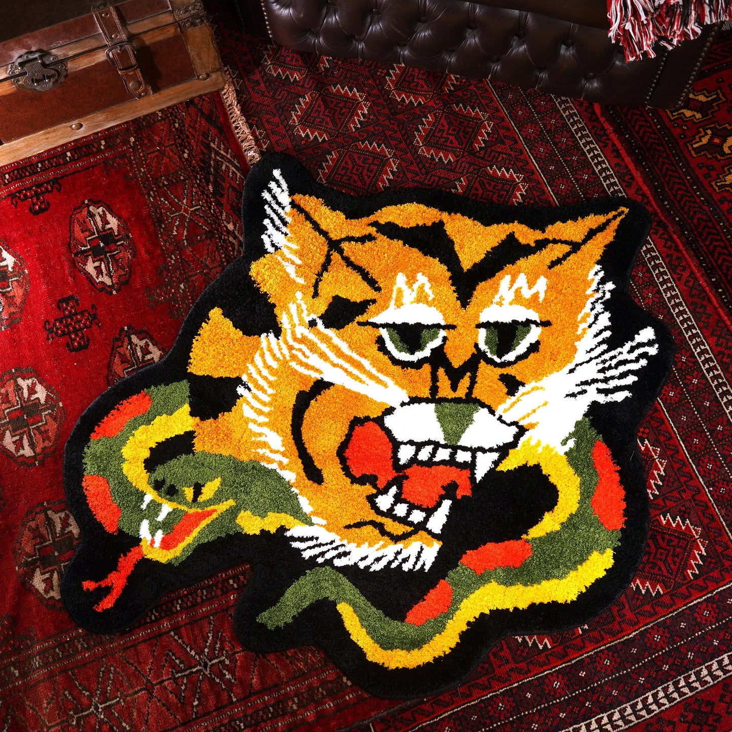 ※予約 SK OLDIES ラグマット “tiger x snake” ※9月中旬発送予定