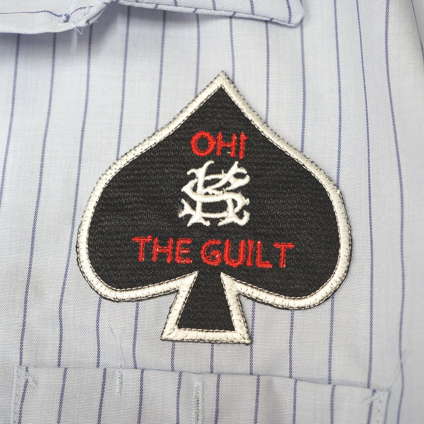 SK OLDIES×Oh!theGuilt ワークシャツ ライトブルーストライプ